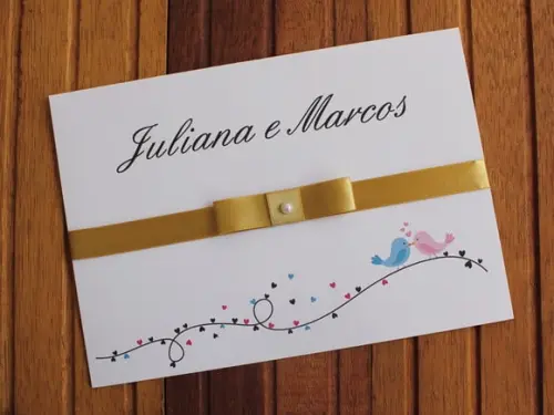 Convite de Casamento - Convite 15 Anos Noivado Passaros