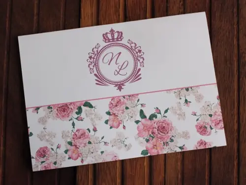 Convite de Casamento - Convite 15 Anos Rose Floral