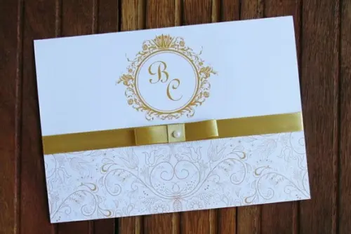 Convite de Casamento - Convite de 15 Anos Dourado Barato