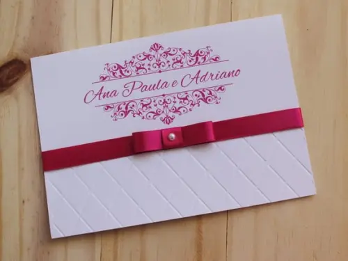 Convite de Casamento Alto Relevo Barato Promoção