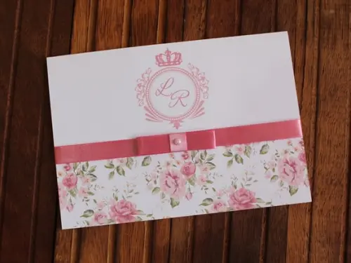 Convite de Casamento Floral Convite 15 Anos Promoção