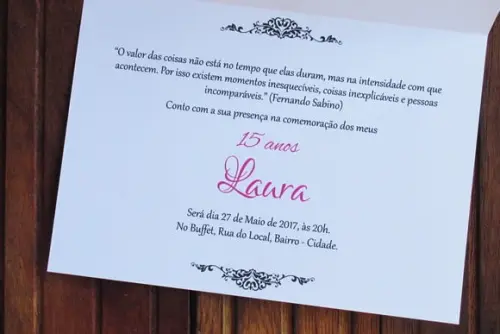 Convite de Casamento Floral Lilás 15 Anos Bodas