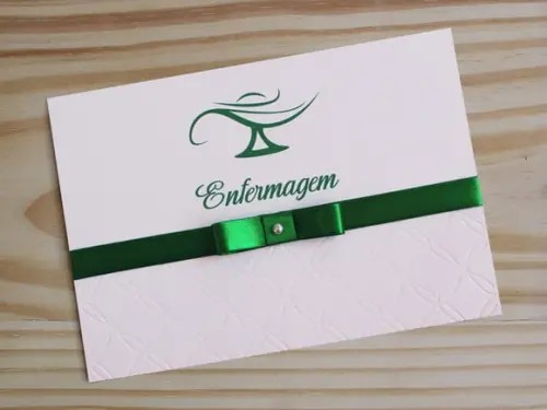 Convite Formatura - Enfermagem - Textura - Colação Grau 63