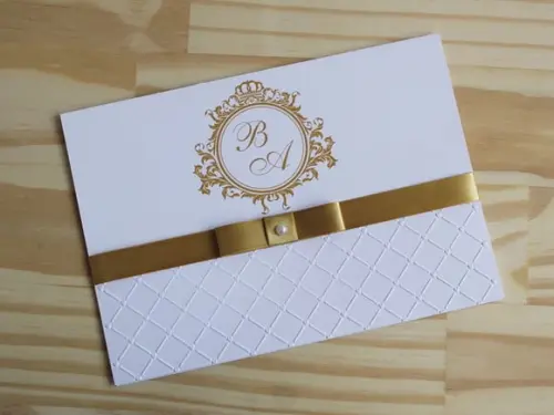 Convite para Casamento Textura Alto Relevo 15 Anos