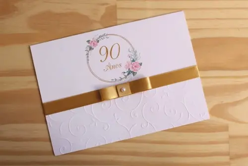 Convite Relevo Aniversário 90 Anos 15 Anos