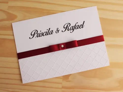 Convite Textura Relevo Marsala 15 Anos Casamento