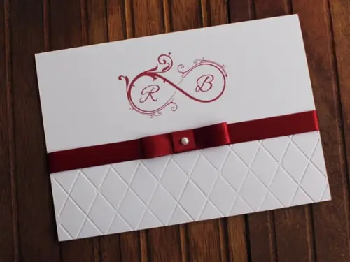 Promoção Convite Casamento Marsala - Textura Relevo