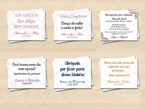 Tag para Convite Por Adesão, Lembrancinha, Bem Casado - 5x4