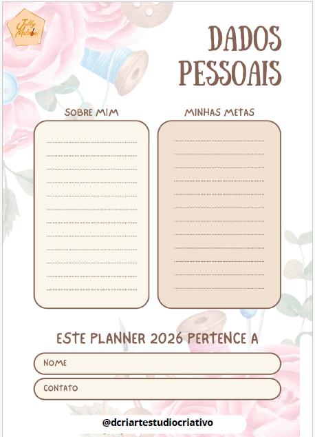 Planner para Artesã 2026 - Personalizado