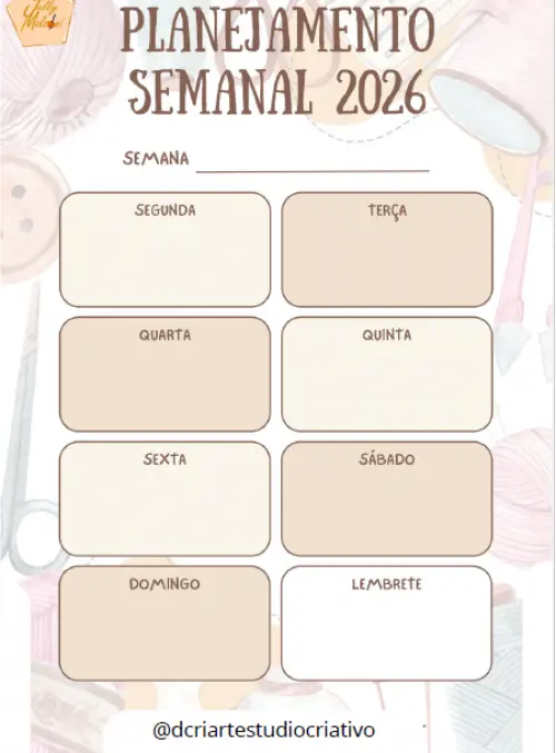 Planner para Artesã 2026 - Personalizado