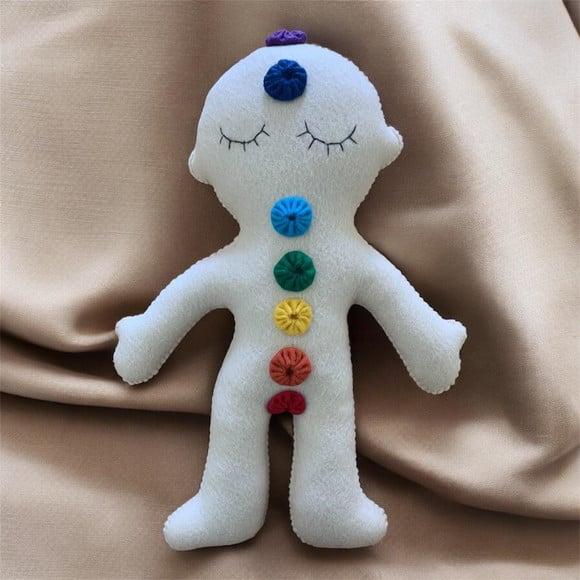 Boneco em Feltro dos 7 Chakras - Reiki