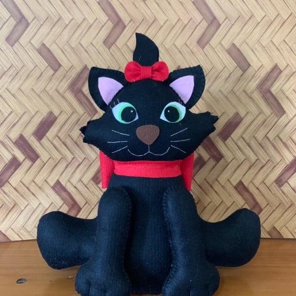 Peso de Porta de Gatinho Preto