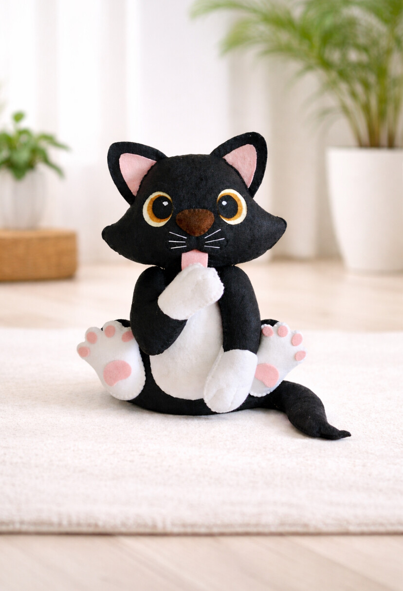 Peso de Porta Gatinho Preto