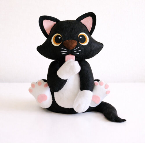 Peso de Porta Gatinho Preto