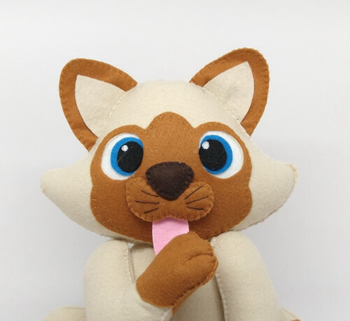 Peso de porta Gatinho bege e caramelo