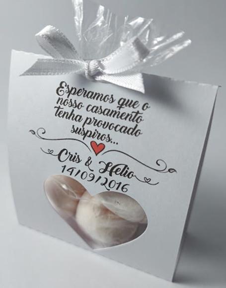 Embalagem Mini Suspiros - Lembrancinha Casamento