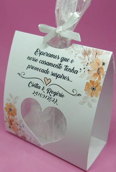 Lembrancinha Casamento - Embalagem Mini Suspiros Terracota