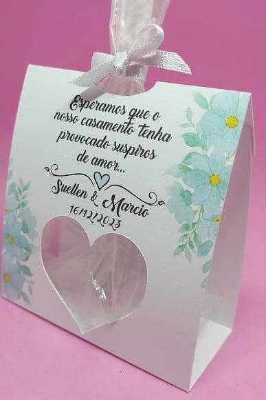 Lembrancinha Casamento Porta Mini Suspiros Azul Serenity