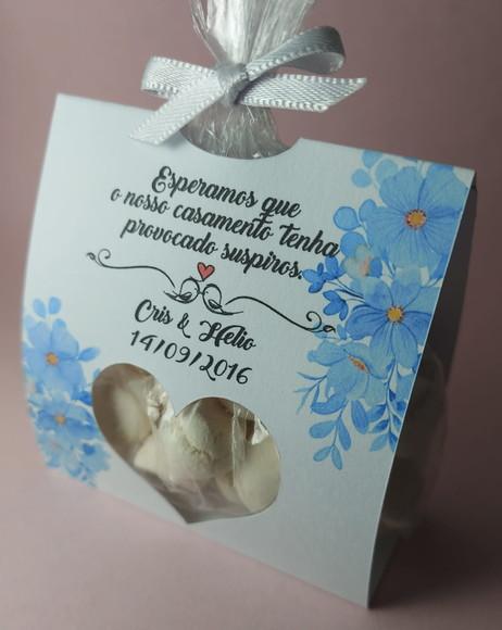 Lembrancinha Casamento Porta Mini Suspiros Azul Serenity