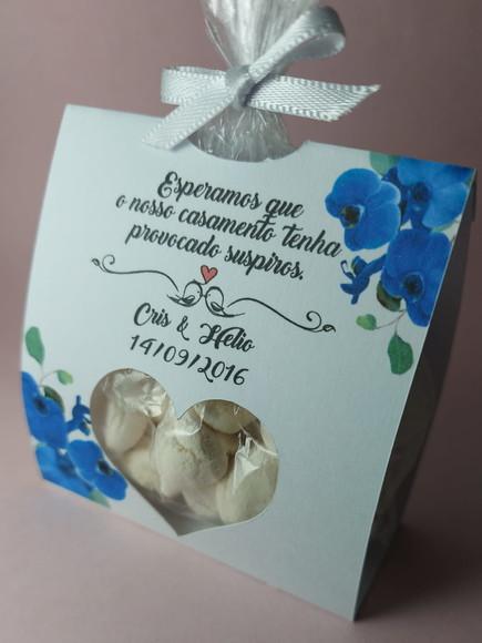 Lembrancinha Casamento Porta Mini Suspiros Azul Serenity