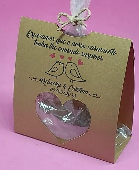 Lembrancinha Casamento Rústico Embalagem Mini Suspiros