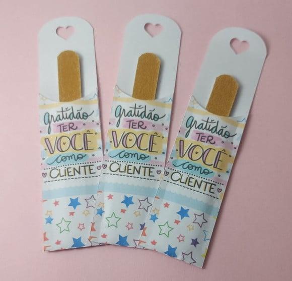 Porta Lixa Personalizado + Mini Lixa De Unha - Mimo Cliente