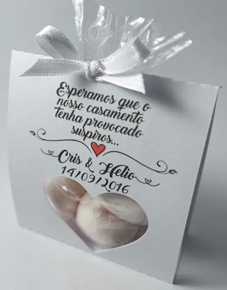 Embalagem Mini Suspiros - Lembrancinha Casamento