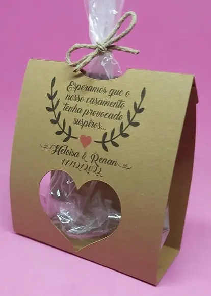Kit Lembrancinha Casamento (embalagem Rústica para Mini Suspiros