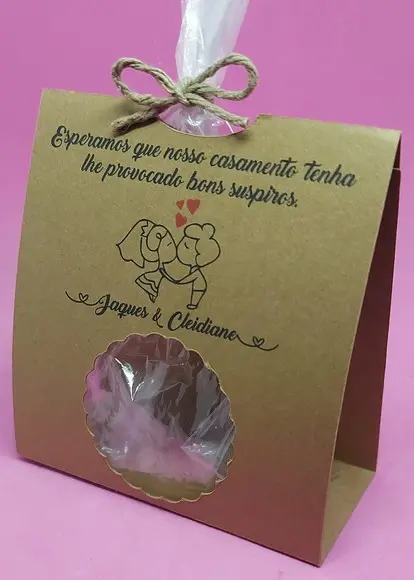 Kit Lembrancinha Casamento (embalagem Rústica para Mini Suspiros)