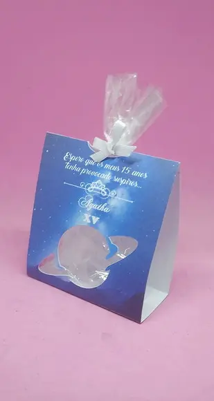 Lembrancinha 15 Anos Tema Galaxia Embalagem Mini Suspiros