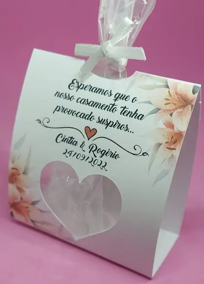 Lembrancinha Casamento - Embalagem Mini Suspiros Terracota