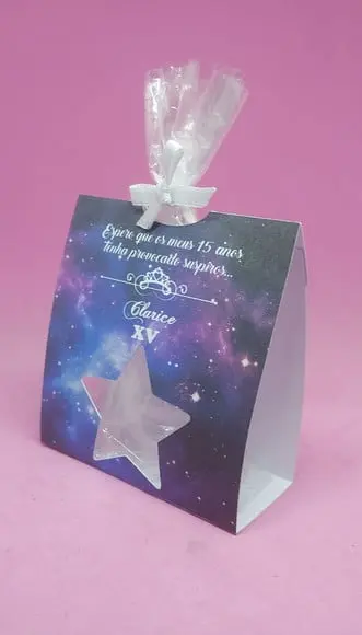 Lembrancinha 15 Anos Tema Galaxia Embalagem Mini Suspiros