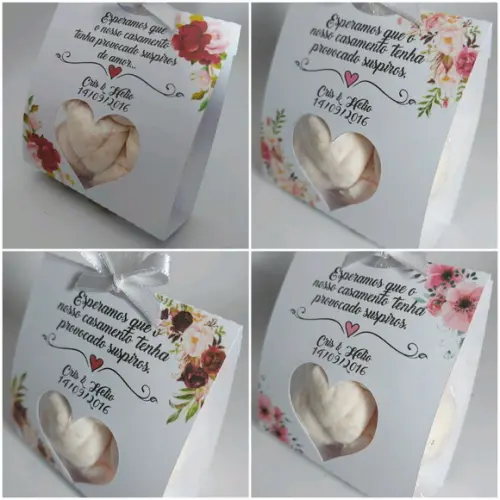 Lembrancinha Casamento - Embalagem Mini Suspiros Terracota