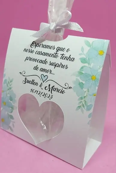 Lembrancinha Casamento Porta Mini Suspiros Azul Serenity