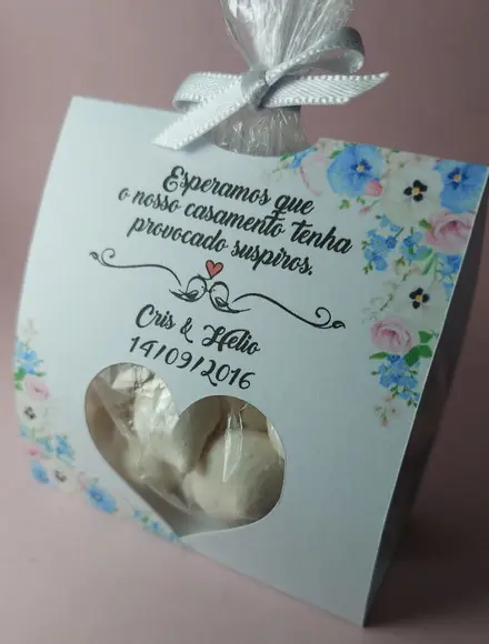 Lembrancinha Casamento Porta Mini Suspiros Azul Serenity
