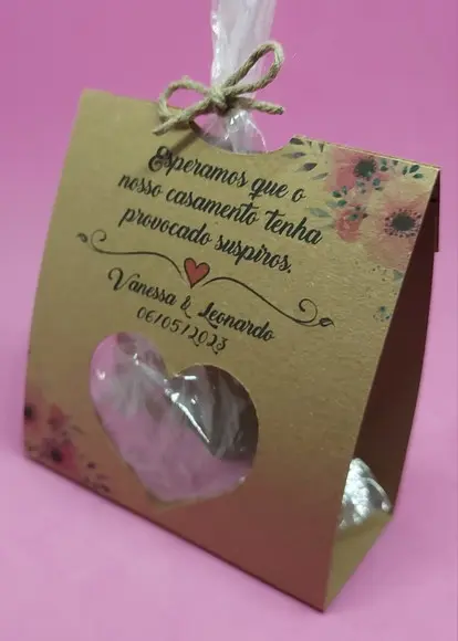 Lembrancinha Casamento Rústico Embalagem Mini Suspiros