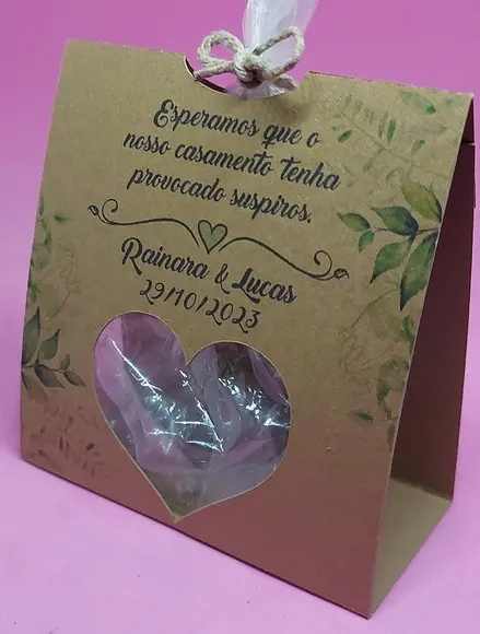 Lembrancinha Casamento Rústico Embalagem Mini Suspiros