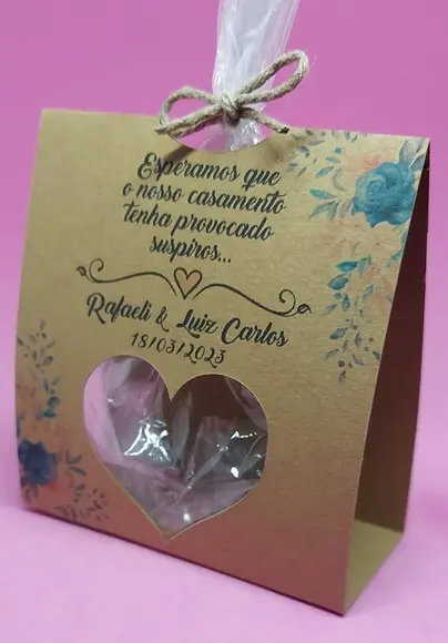 Lembrancinha Casamento Rústico Embalagem Mini Suspiros