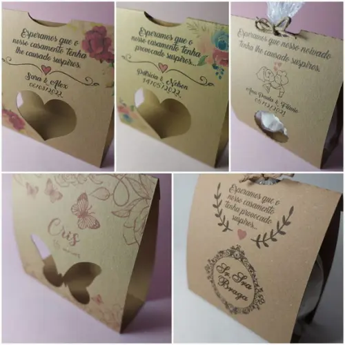 Lembrancinha Casamento Rústico mini Suspiros/ Biscoitos
