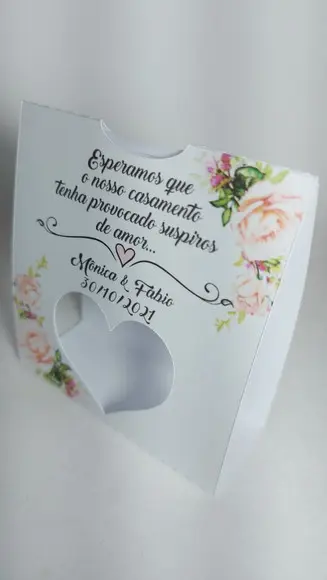 Lembrancinha Casamento Rustico - Porta Mini Suspiros 10x9cm