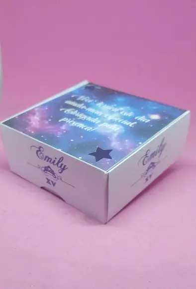 Lembrancinha Galaxia - Caixa Personalizada 4 Docinhos