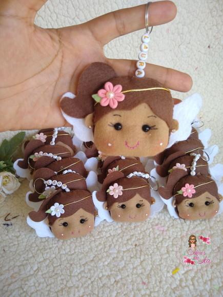 Chaveirinho Boneca de Feltro Kit com 10 Unid