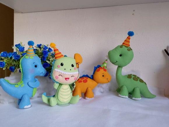 Dinossauros de Feltro para Festa e Quarto Infantil Dino Baby