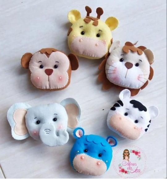 Cabeça de Feltro Safari para Decoração