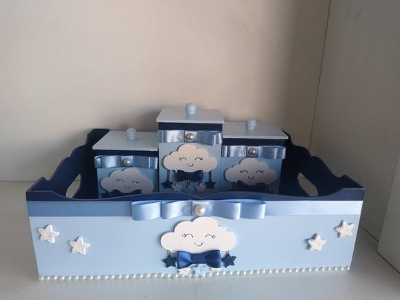 Cesta com 3 Potes em Vários Temas e Cores