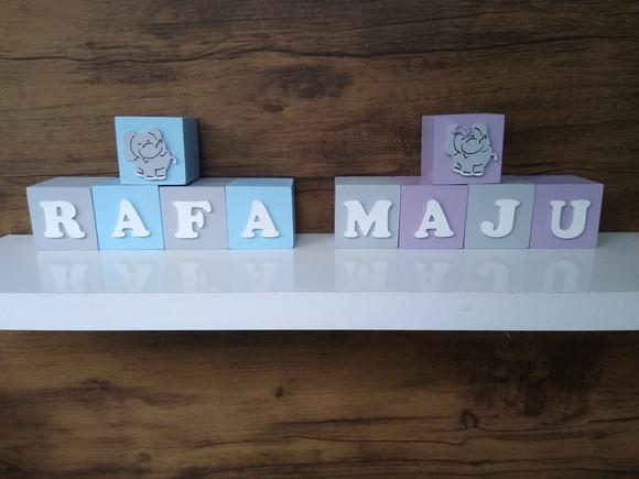 Kit com 7 Cubos 5×5 com Letras Personalizados