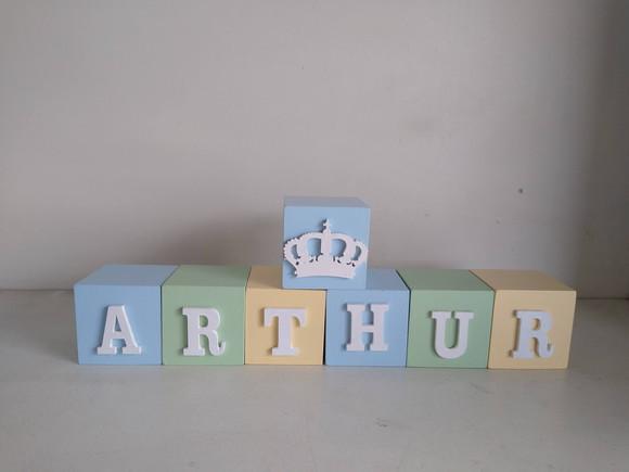 Kit com 7 Cubos 5×5 com Letras Personalizados