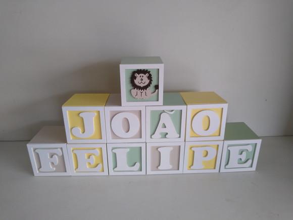Kit com 8 Cubos 10×10 cm com Molduras Decorados