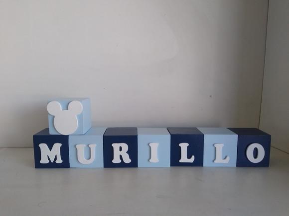 Kit com 8 Cubos com Letras Personalizados em mdf Tamanho 7×