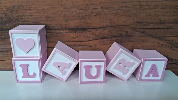 Kit com 9 Cubos 10×10cm com Molduras Decorados